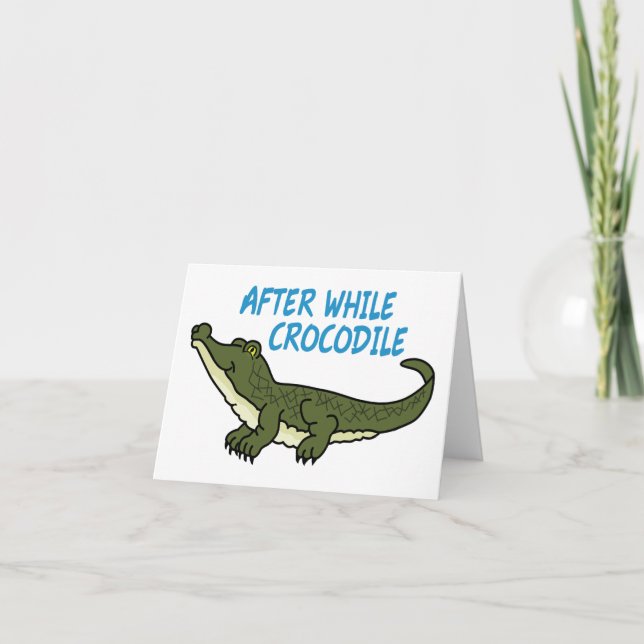 After While Crocodile Letterpress Thank You Card (Front)
