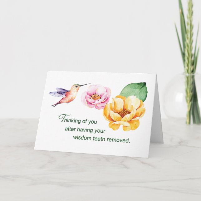After Wisdom Teeth Removed Thinking of You Flowers Card (Front)