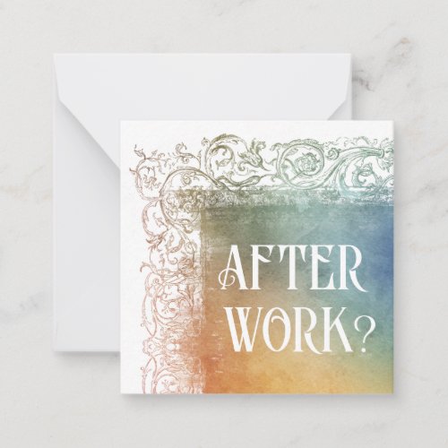  AFTER WORK AP63 Relationship Flat Note Card