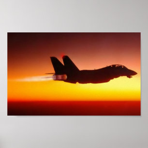 AFTERBURNER AT SUNSET POSTER