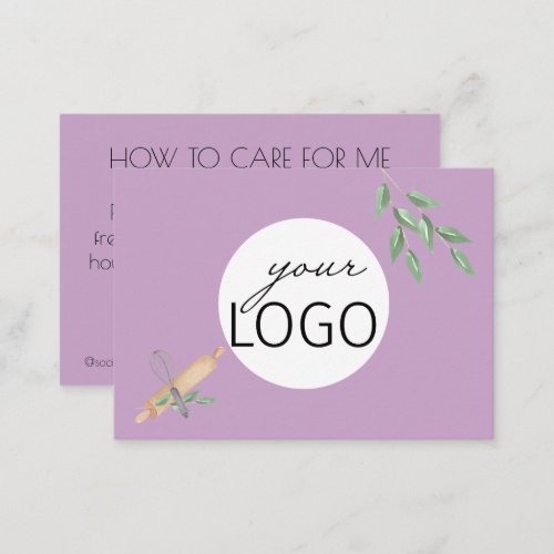 Aftercare Baking Business Logo Food Storage Business Card