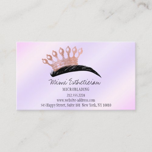 Aftercare Instruction Eyebrow Crown Rose Purple Business Card