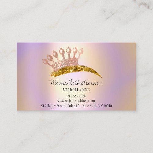 Aftercare Instruction Eyebrow Crown Rose Purple Business Card