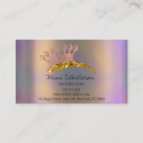 Aftercare Instruction Eyebrow Crown Rose Purple Business Card