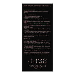 Aftercare Instructions Body Piercing Jewelry Rack Card