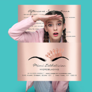 Aftercare Instructions Brows Princess Microblading Business Card