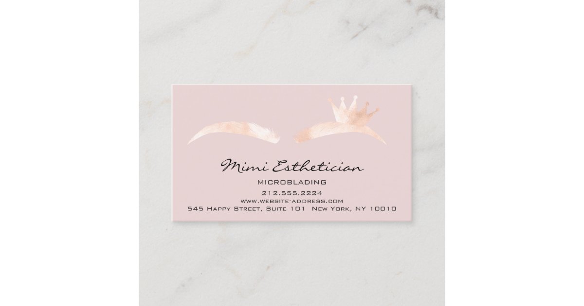 Aftercare Instructions Eyebrow Crown Microblading Business Card | Zazzle