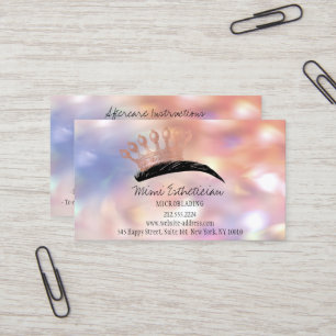 Aftercare Instructions Eyebrow Crown Rose Hologaph Business Card