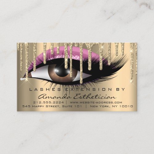 Aftercare Instructions Eyelash Extension Pink Business Card