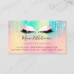 Aftercare Instructions Eyelash Pink Ombre Eyes Business Card