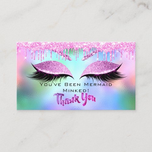 Aftercare Instructions Eyelash Thank Holographic Business Card