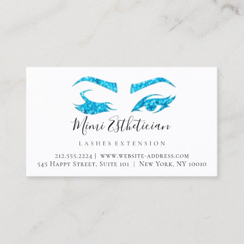 Aftercare Instructions Eyelash White Blue Eyes Business Card