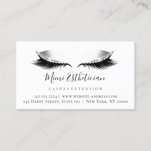 Aftercare Instructions Eyelash White Gray Eyes Business Card