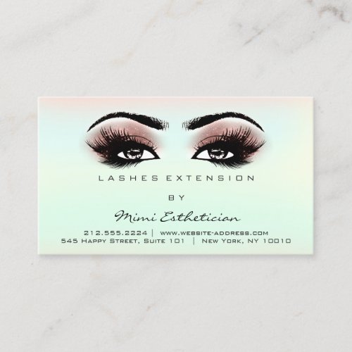 Aftercare Instructions Eyelashes Extension Ombre Business Card