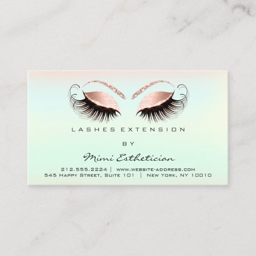 Aftercare Instructions Eyelashes Extension Rose Business Card