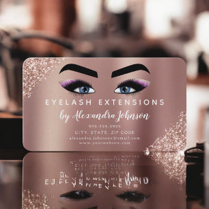 Aftercare Instructions Eyelashes Rose Gold Business Card