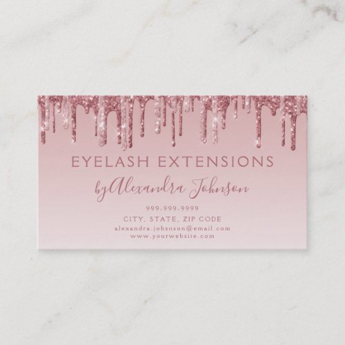 Aftercare Instructions Eyelashes Rose Gold Business Card