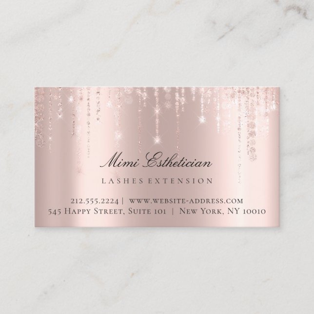 Aftercare Instructions EyelashRose Strings  Lux Business Card (Front)