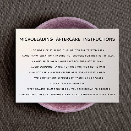 Aftercare Instructions For Microblading Business C Business Card
