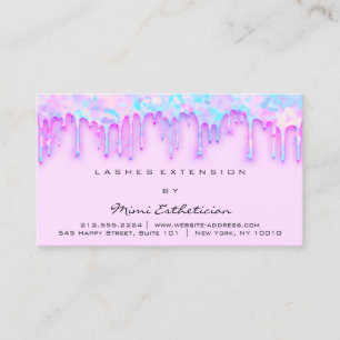 Aftercare Instructions Lash Blue Drips Holograph Business Card