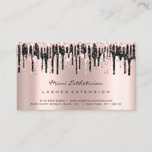 Aftercare Instructions Lash Blush Black Drips VIP Business Card