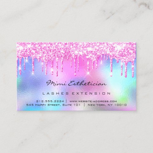 Aftercare Instructions Lash Bright Pink Drips Business Card