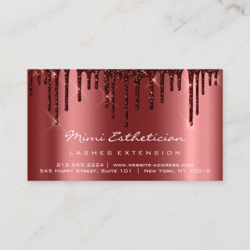 Aftercare Instructions Lash Burgundy Drips VIP Business Card