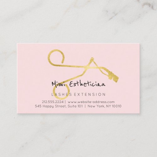 Aftercare Instructions Lash Curve Gold Pink Business Card