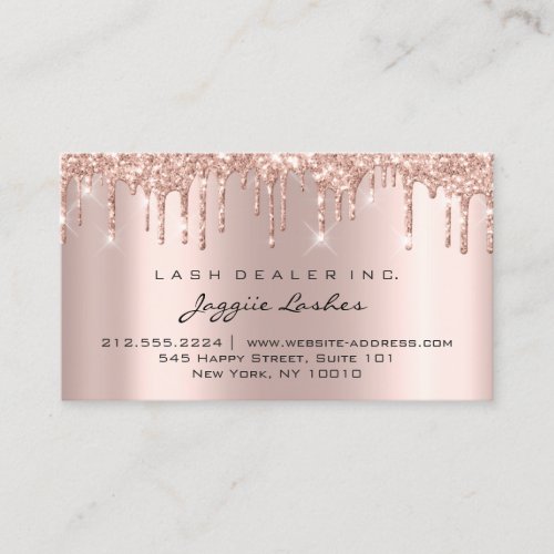 Aftercare Instructions Lash Deal  Rose Gold Drips Business Card