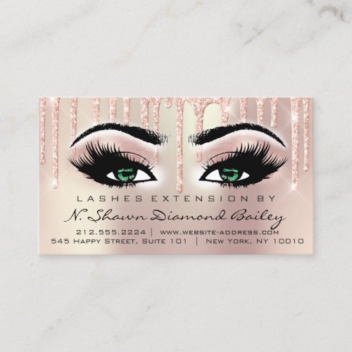 Aftercare Instructions Lash Extension Green Eyes Business Card