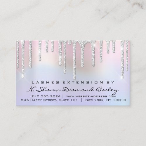 Aftercare Instructions Lash Extension Holograph Business Card