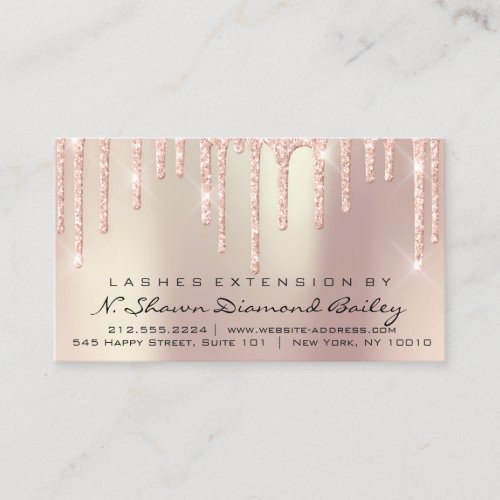 Aftercare Instructions Lash Extension Pearly Drips Business Card