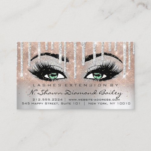Aftercare Instructions Lash Extension Silver Rose Business Card