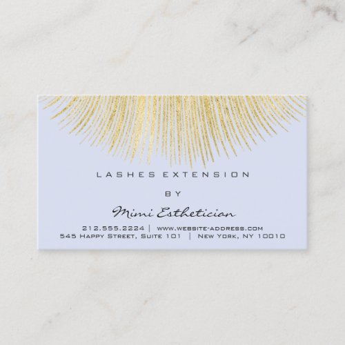 Aftercare Instructions Lash  Gold Blu Pastel Business Card