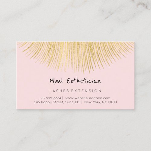 Aftercare Instructions Lash Gold Pink Minimalism Business Card