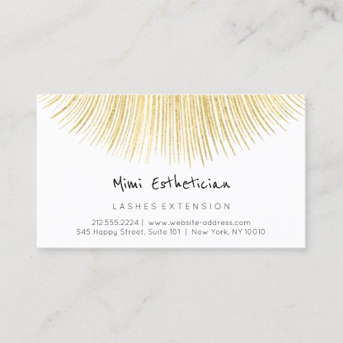 Aftercare Instructions Lash Gold White Minimalism Business Card