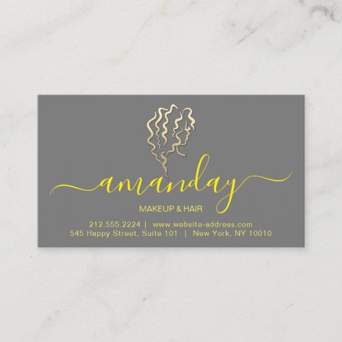 Aftercare Instructions Lash Grey Golden Logo Business Card