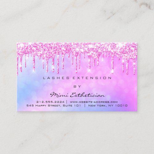 Aftercare Instructions Lash Pink Glitter  DripS Business Card