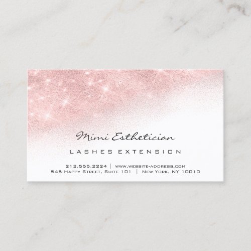 Aftercare Instructions Lash Pink Glitter White Business Card