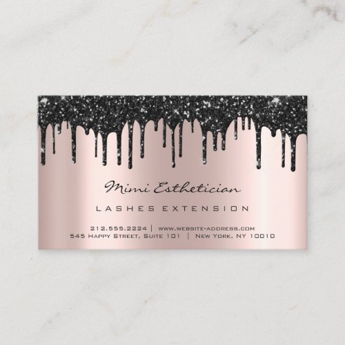 Aftercare Instructions Lash Rose Black Drips VIP Business Card