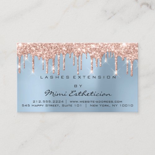 Aftercare Instructions Lash Rose Blue Drips Spark Business Card