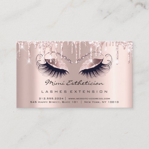 Aftercare Instructions Lash Rose Blush Drips Skinn Business Card