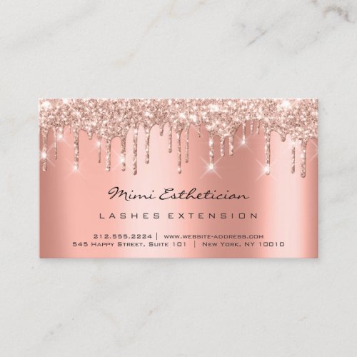 Aftercare Instructions Lash Rose Coral Drips VIP Business Card