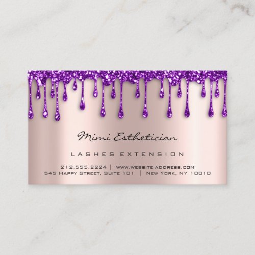 Aftercare Instructions Lash Rose Drip MakeupPurple Business Card