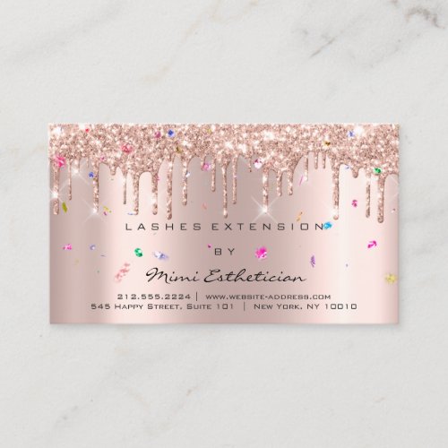 Aftercare Instructions Lash Rose Drips Confetti Business Card