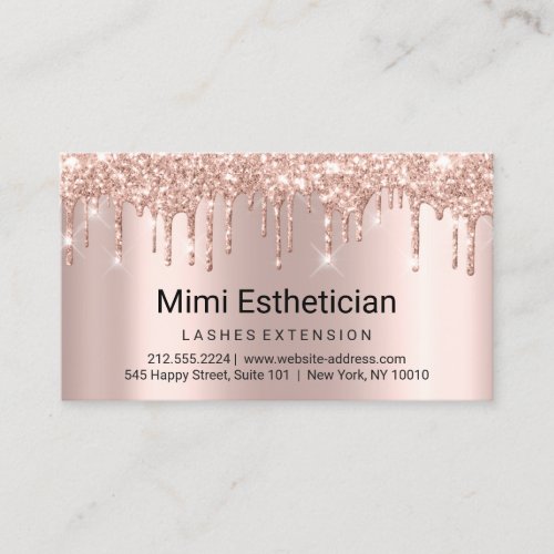 Aftercare Instructions Lash Rose Drips Glitter VIP Business Card