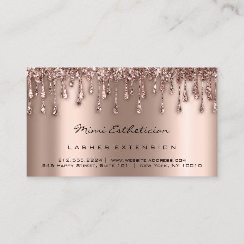Aftercare Instructions Lash Rose Drips Modern Business Card