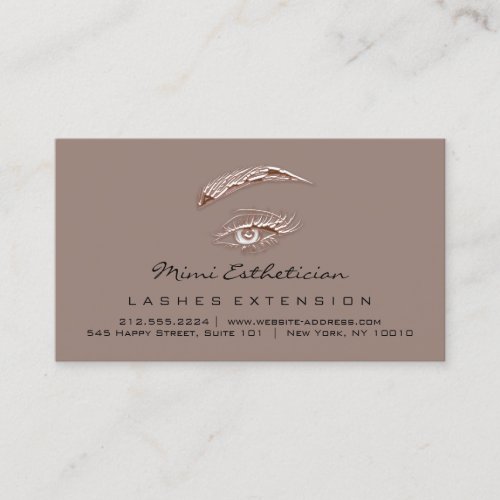 Aftercare Instructions Lash Rose  Eye Logo Bronze Business Card