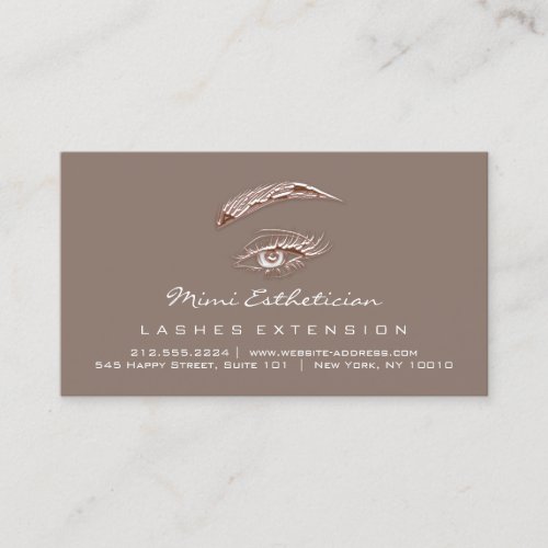Aftercare Instructions Lash Rose  Eye Logo Bronze Business Card