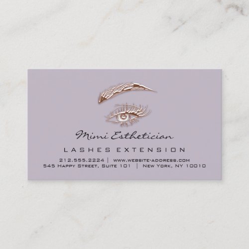 Aftercare Instructions Lash Rose  Eye Logo Purple Business Card
